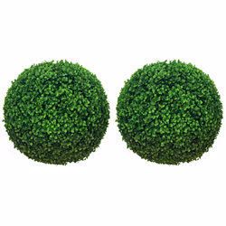 HOMCOM Set of 2 Artificial Topiary Balls Indoor Outdoor Faux Boxwood Balls - Additional view 8