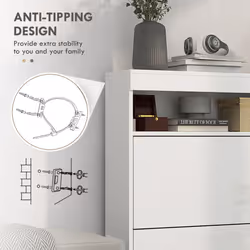HOMCOM Wall Mounted or Freestanding Shoe Cabinet with 2 Flip Drawers, White - Additional view 4