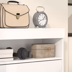 HOMCOM Wall Mounted or Freestanding Shoe Cabinet with 2 Flip Drawers, White - Additional view 7