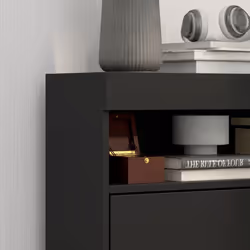 HOMCOM Wall Mounted or Freestanding Shoe Cabinet with 2 Flip Drawers, Black - Additional view 6