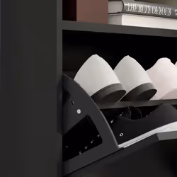 HOMCOM Wall Mounted or Freestanding Shoe Cabinet with 2 Flip Drawers, Black - Additional view 7