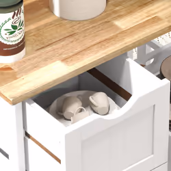 HOMCOM Rolling Kitchen Island Cart, Bar Serving Cart, Compact Trolley White - Additional view 7
