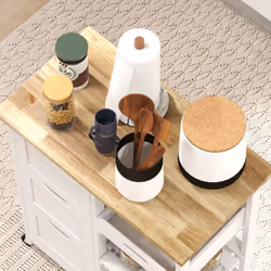 HOMCOM Rolling Kitchen Island Cart, Bar Serving Cart, Compact Trolley White - Additional view 8