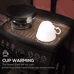 HOMCOM Espresso Machine, Bean Grinder & Steam Wand, 15 Bar Pressure, Black