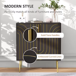 HOMCOM Freestanding Storage Cabinet with Adjustable Shelf for Living Room
