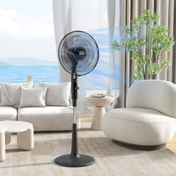 HOMCOM Standing Fan with 75 Degree Oscillation Mosquito Repellent Function