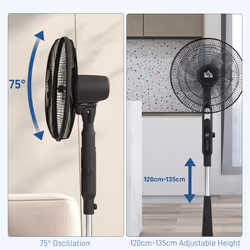 HOMCOM Standing Fan with 75 Degree Oscillation Mosquito Repellent Function