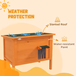 PawHut Outdoor Feral Cat House Insulated w/ Openable Roof - Orange - Additional view 4