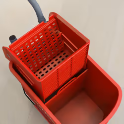 HOMCOM 20L Mop Bucket with Wringer Handle on Wheels for Floor Cleaning Red - Additional view 7