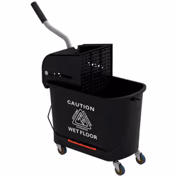 HOMCOM 20L Mop Bucket with Wringer Handle on Wheels for Floor Cleaning Black - Additional view 8