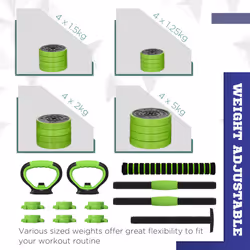 SPORTNOW Weight Dumbbells Set, Barbell, Kettlebell, Push Up Stand, 40kg - Additional view 4