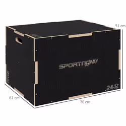 SPORTNOW 51/61/76cm Pylometric Jump Box, Wooden Pylo Box for Home Gym - Additional view 8