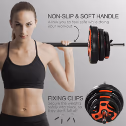 SPORTNOW 20kg Adjustable Barbell Weights Set for Home Gym Strength Training - Additional view 4