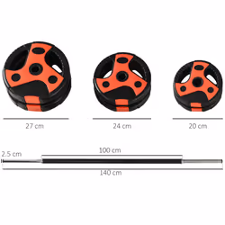 SPORTNOW 20kg Adjustable Barbell Weights Set for Home Gym Strength Training - Additional view 8