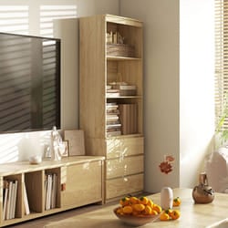 HOMCOM 180cm Tall Bookshelf Free Standing Storage Shelf Unit with Storage Oak