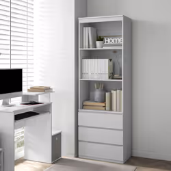 HOMCOM 180cm Tall Bookshelf Free Standing Storage Shelf Unit with Storage White