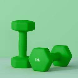 SPORTNOW Set of 2 Hexagonal Dumbbells Weights Pair, 2 x 5kg, Green - Additional view 6