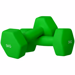 SPORTNOW Set of 2 Hexagonal Dumbbells Weights Pair, 2 x 5kg, Green - Additional view 8