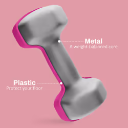 SPORTNOW Set of 2 Hexagonal Dumbbells Weights Pair, 2 x 3kg, Pink - Additional view 4