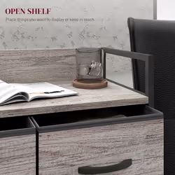 HOMCOM Bedroom Chest of Drawers 4 Drawer Dresser w/ Shelf, Grey Wood Effect - Additional view 5