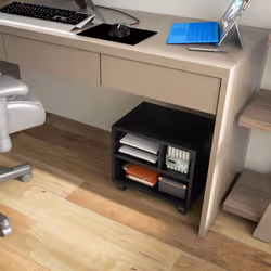 HOMCOM Printer Stand with Storage Printer Cart on Wheels for Home Office Black - Additional view 5