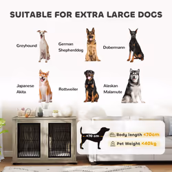PawHut Dog Crate Furniture, End Table for Extra Large Dogs w/ Cushion