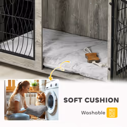 PawHut Dog Crate Furniture, End Table for Extra Large Dogs w/ Cushion - Additional view 4
