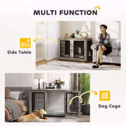 PawHut Dog Crate Furniture, End Table for Extra Large Dogs w/ Cushion - Additional view 5
