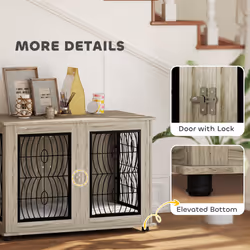 PawHut Dog Crate Furniture, End Table for Extra Large Dogs w/ Cushion - Additional view 8