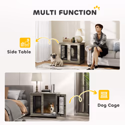 PawHut Dog Crate Furniture, End Table for Medium Dogs w/ Cushion - Additional view 5