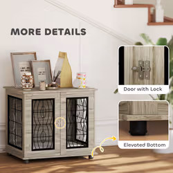 PawHut Dog Crate Furniture, End Table for Medium Dogs w/ Cushion - Additional view 8
