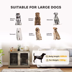 PawHut Dog Crate Furniture, End Table for Large Dogs w/ Cushion