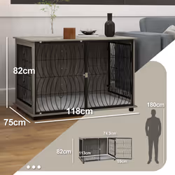 PawHut Dog Crate Furniture End Table w/ Cushion for Extra Large Dogs - Additional view 7
