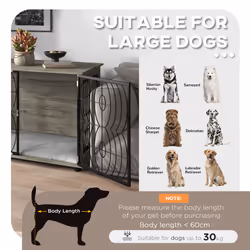 PawHut Dog Crate Furniture End Table w/ Cushion for Large Dogs