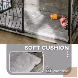 PawHut Dog Crate Furniture End Table w/ Cushion for Large Dogs
