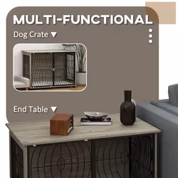 PawHut Dog Crate Furniture End Table w/ Cushion for Large Dogs - Additional view 8
