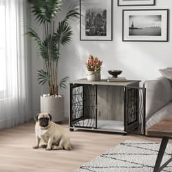 PawHut Dog Crate Furniture End Table w/ Cushion for Medium Dogs
