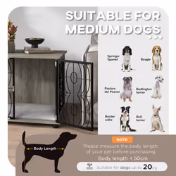 PawHut Dog Crate Furniture End Table w/ Cushion for Medium Dogs
