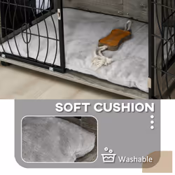 PawHut Dog Crate Furniture End Table w/ Cushion for Medium Dogs - Additional view 4