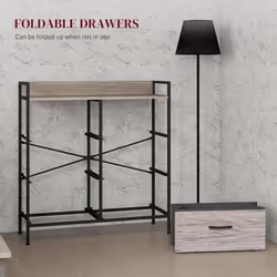 HOMCOM Bedroom Chest of Drawers 6 Drawer Dresser w/ Shelf, Grey Wood Effect - Additional view 5