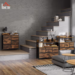 HOMCOM Bedroom Chest of Drawers 6 Drawer Dresser w/ Shelf, Rustic Brown - Additional view 7