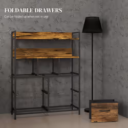 HOMCOM Bedroom Chest of Drawers 7 Drawer Dresser w/ Shelves, Rustic Brown - Additional view 5