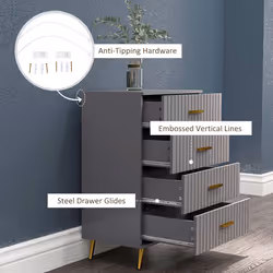 HOMCOM Bedroom Chest of Drawers, 4-Drawer Dresser with Aluminium Legs - Additional view 5