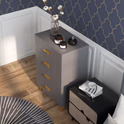 HOMCOM Bedroom Chest of Drawers, 4-Drawer Dresser with Aluminium Legs - Additional view 6