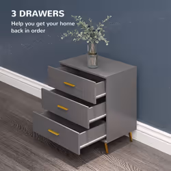 HOMCOM Bedroom Chest of Drawers, 3-Drawer Dresser with Aluminium Legs