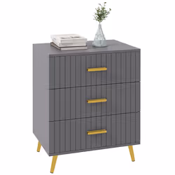 HOMCOM Bedroom Chest of Drawers, 3-Drawer Dresser with Aluminium Legs - Additional view 8