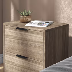 HOMCOM Bedside Tables Set of 2 with 2 Drawers for Bedroom, Living Room, Grey - Additional view 6