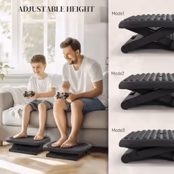 HOMCOM Foot Rest Adjustable Height and Angle Home Office Footstool Black - Additional view 10