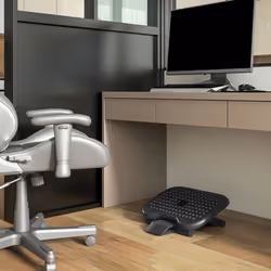 HOMCOM Foot Rest Adjustable Height and Angle Home Office Footstool Black - Additional view 7