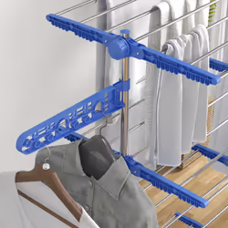 HOMCOM 4-Tier Large Clothes Airer Stainless Steel Clothes Drying Rack Blue - Additional view 6